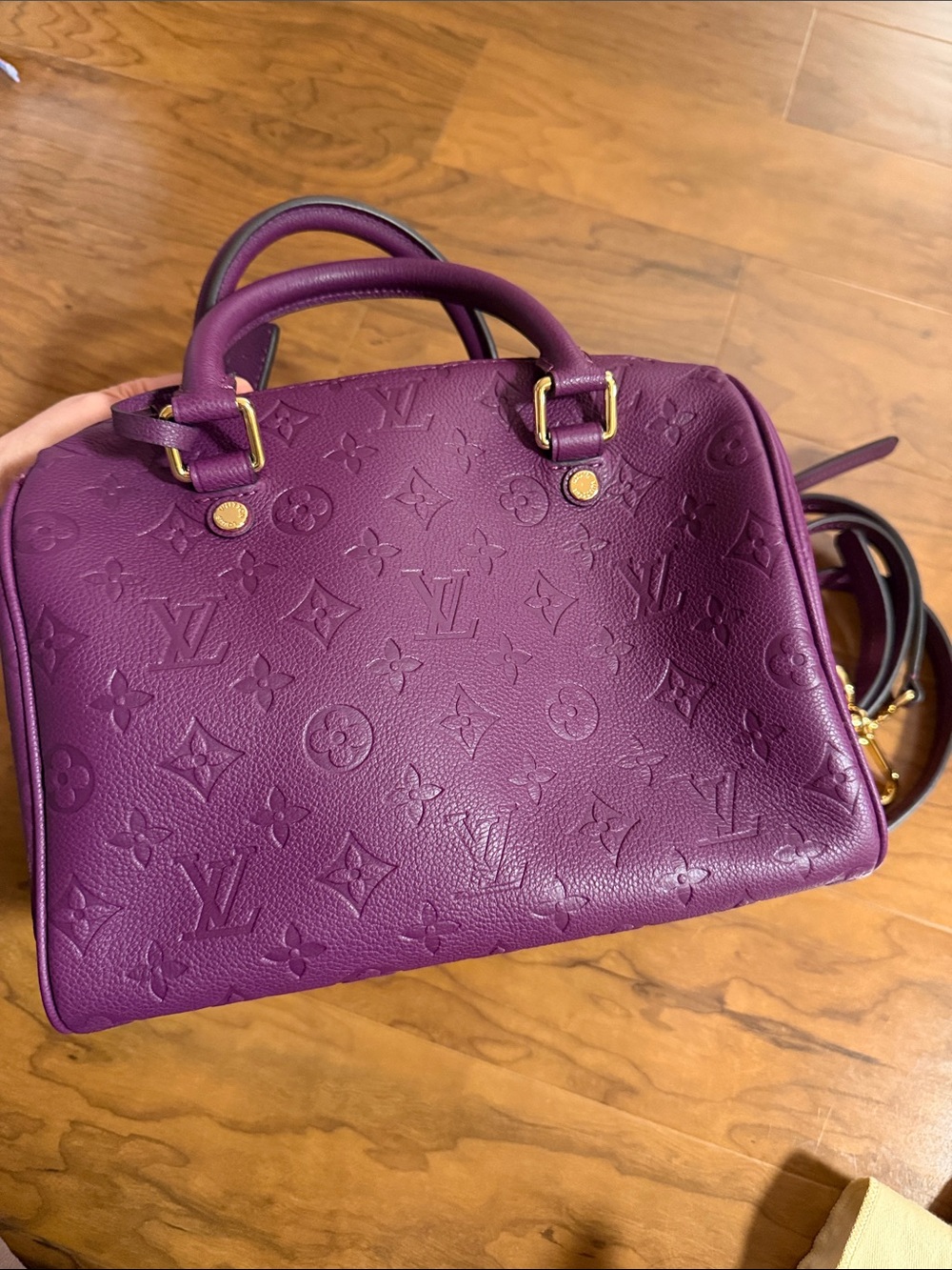 Violet Monogram Empreinte Satchel with Strap